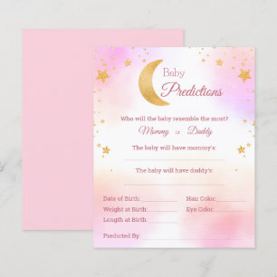 Pink Over the Moon Predictions Baby Shower Game
