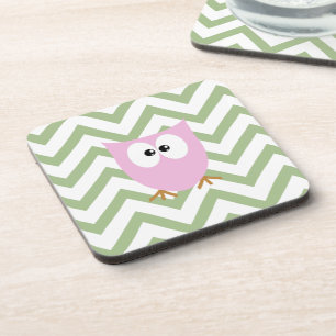 Pink Owl Baby Girl Coaster