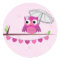 Pink Owl, Bridal Shower Sticker