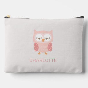 'Pink Owl', cute & whimsical customised girls Accessory Pouch