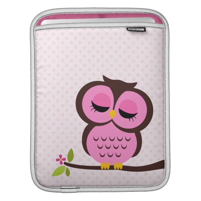 Pink Owl iPad Sleeve (Front Device)