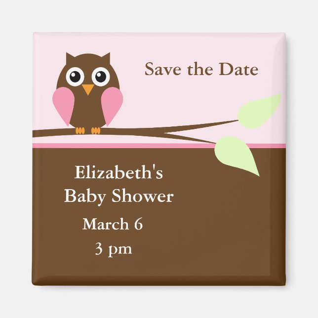 Pink Owl Magnet (Front)