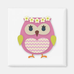 Pink Owl Magnet