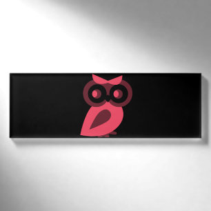 Pink Owl Name Tag