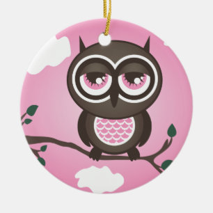 Pink Owl Ornament