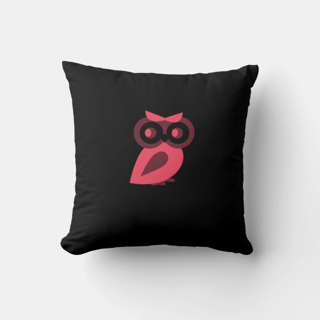 Pink Owl Pillow (Front)