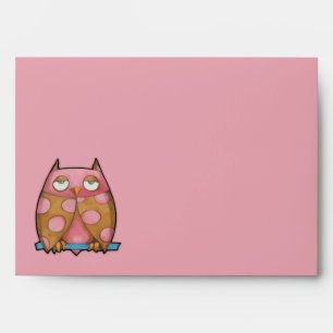 Pink Owl pink Card Envelope