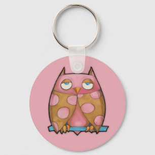 Pink Owl pink Keychain