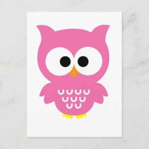 Pink Owl Postcard