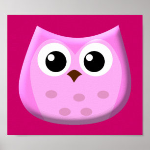 Pink Owl Poster