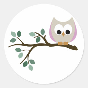 Pink Owl Stickers
