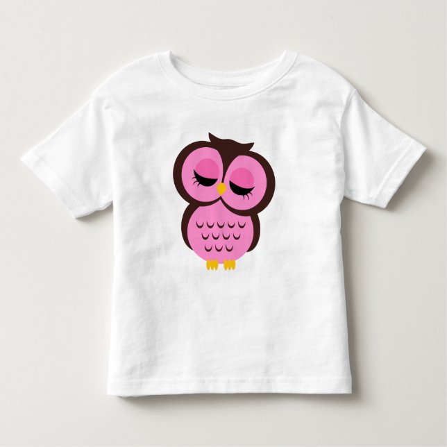 Pink Owl Toddler T-Shirt (Front)