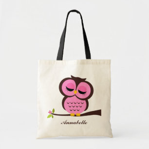 Pink Owl Tote Bag