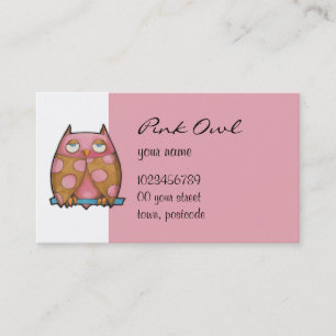 Pink Owl white Business Card