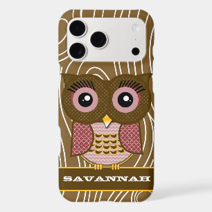 Pink Owl Wood Gr Zig Zag Pattern Choose Your Colou