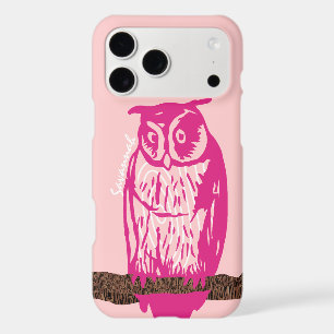 Pink Owl Wood Grain Pattern Choose Your Colour