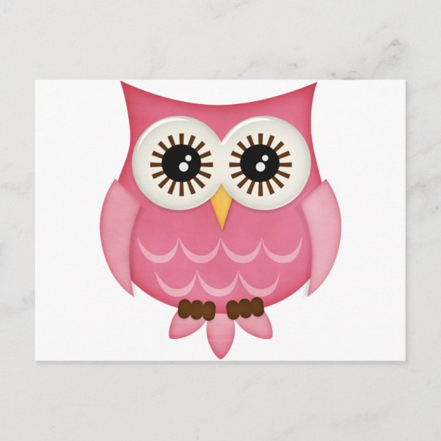 Pink Owls Postcard (Front)