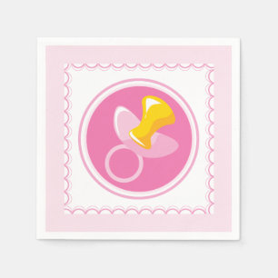 Pink Pacifier Baby Girl Shower Napkin