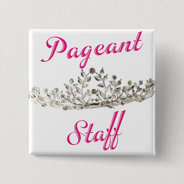 Pink Pageant Staff 15 Cm Square Badge (Front)