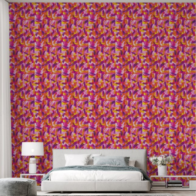 Pink paint  Abstract Pattern  Wallpaper (Bedroom)