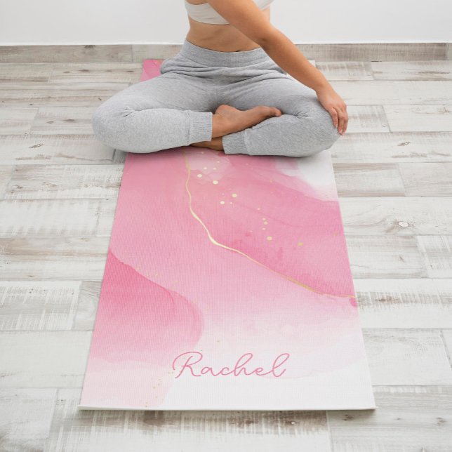 Pink Paint and Glitter Pattern Personalised Yoga Mat (Creator Uploaded)