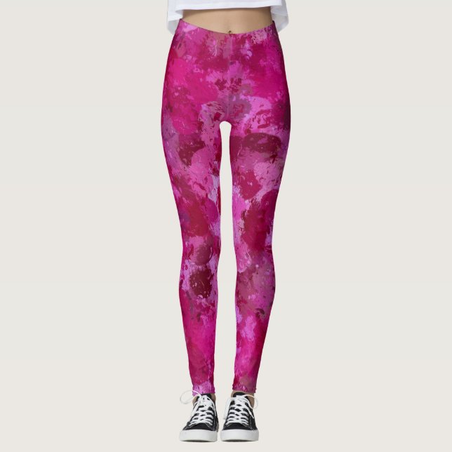 Pink Paint Balls Leggings (Front)