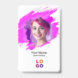 Pink Paint |  Doctor, Nurse, Health Aide Photo ID Badge