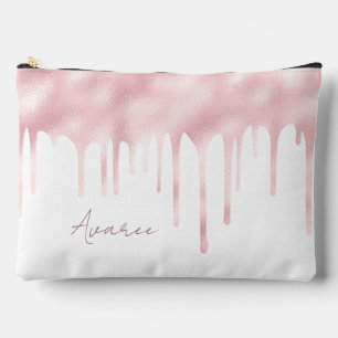 Pink Paint Drips Personalised Accessory Pouch