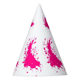 Pink Paint Splatter Party Hat