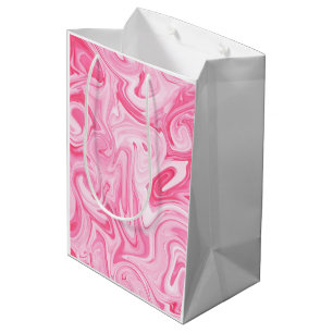 Pink Paint Swirl Art Modern Colourful Fun Medium Gift Bag