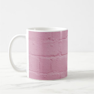PINK PAINTED BRICK WALL COFFEE MUG