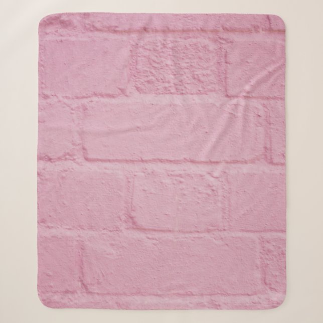 PINK PAINTED BRICK WALL SHERPA BLANKET (Front)