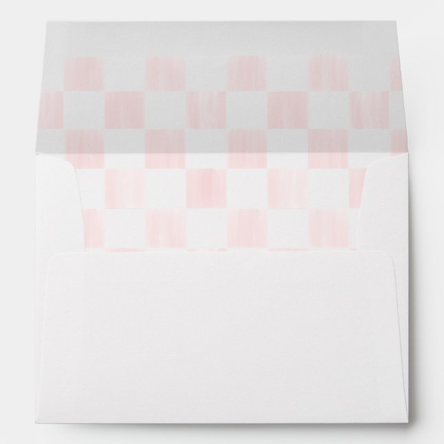 Pink Painted Chequerboard Patterned Envelope (Back (Bottom))