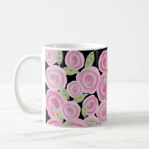 Pink Painted Roses Coffee Mug