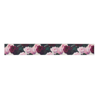 Pink Painted Roses Grosgrain Ribbon