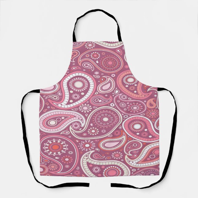 Pink Paisley Apron (Front)