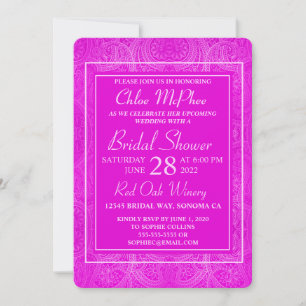 Pink Paisley Bridal Shower Invitation