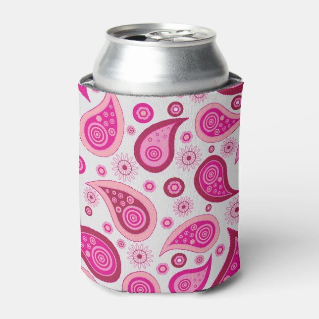 Pink Paisley Can Cooler (Can Front)