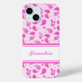 Pink Paisley iPhone 15 Case