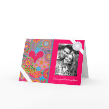 Pink Paisley Garden Personalised Photo Valentine