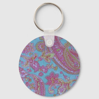 Pink Paisley Keychain