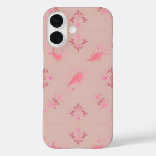 Pink Paisley Pattern iPhone 16 Case