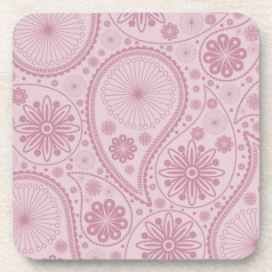 Pink paisley pattern coaster