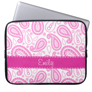 Pink Paisley Pattern Laptop Sleeve