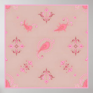Pink Paisley Pattern Poster