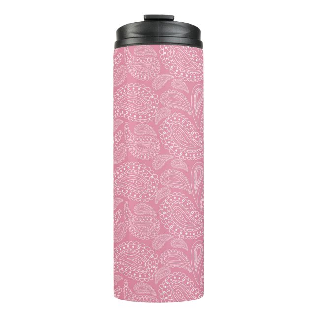 Pink Paisley Pattern Thermal Tumbler (Front)