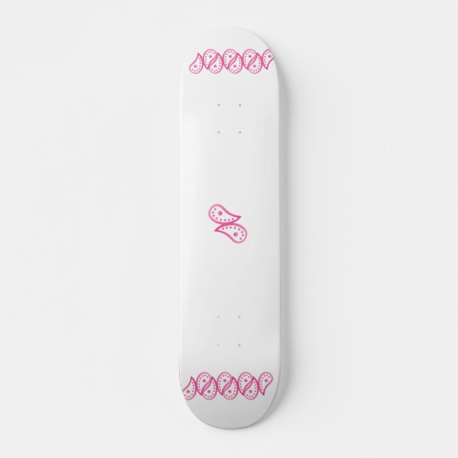 Pink Paisley Skateboard (Front)