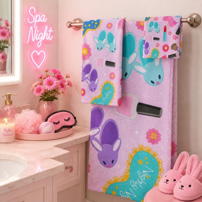 Pink Pajama Party  Bath Towel Set (Creator Uploaded)