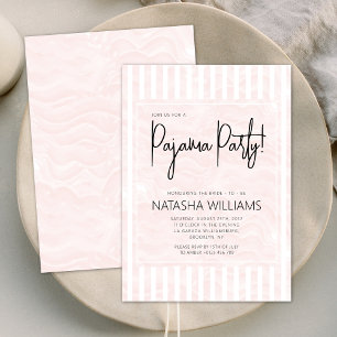 Pink Pajama Party Slumber Stripe Chic Invitation