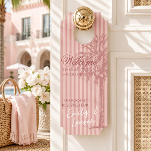 Pink Palm Beach Bachelorette Weekend Door Hanger